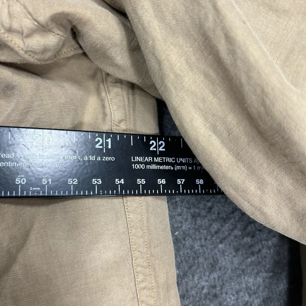 Vintage Polo Ralph Lauren Shirt Mens M Tan Asian Chinese Theme Silk Linen